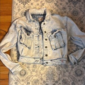 Guess Faded Blue Cropped Denim Jacket. Like new. Size XS